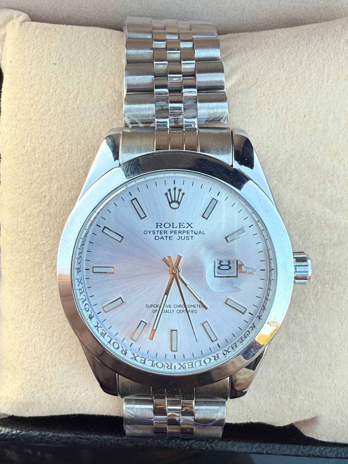 Rolex Datejust tableau blanc